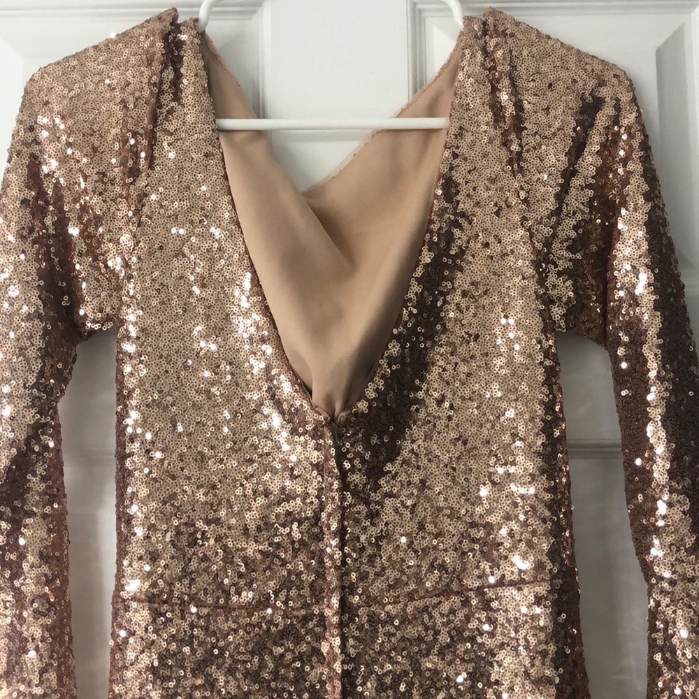 Rose Gold Sequin Gown - Picture 2 of 6